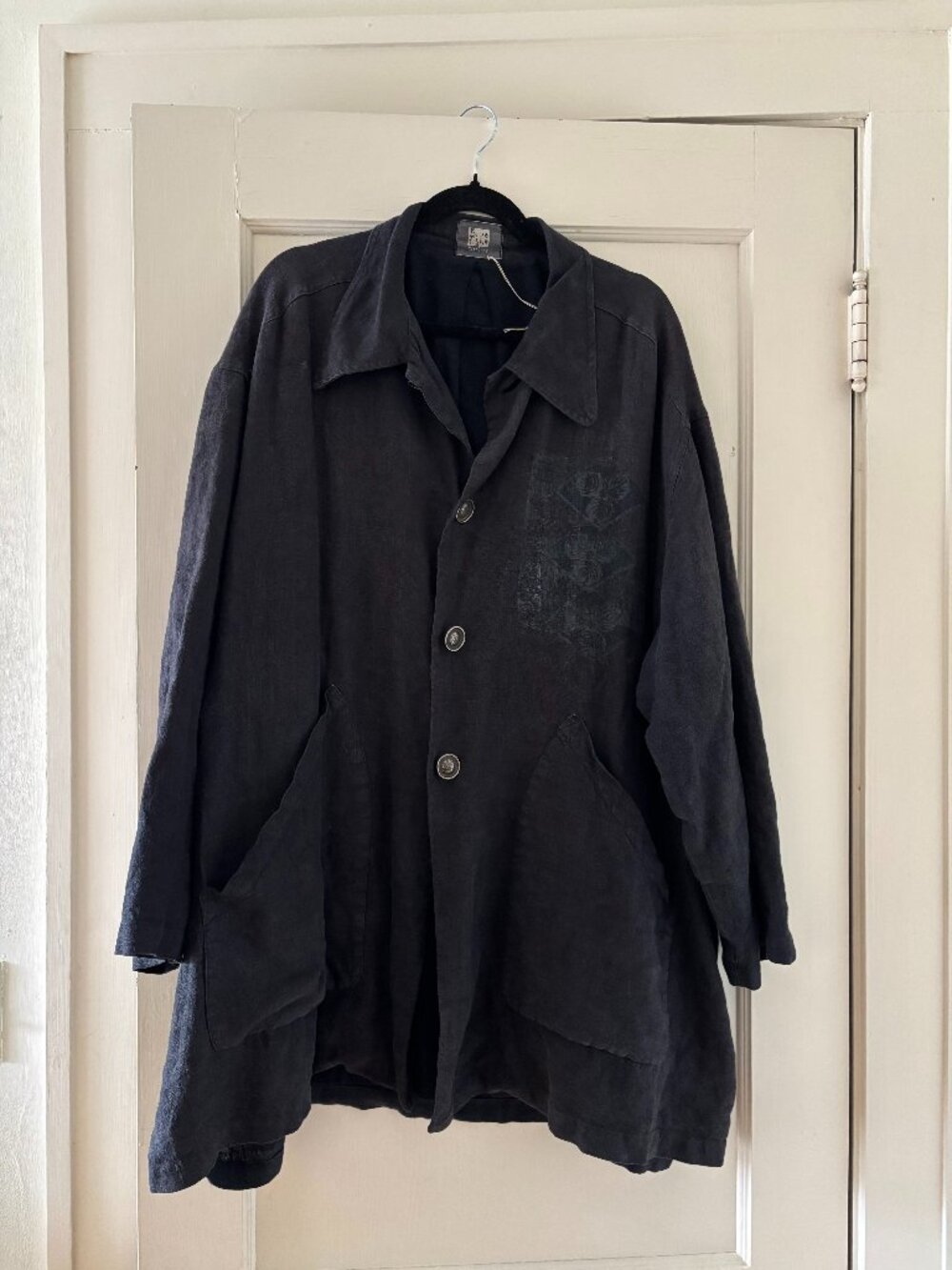 BLUEFISH Vintage 1990s Hemp & Cotton Utility Lagenlook Jacket